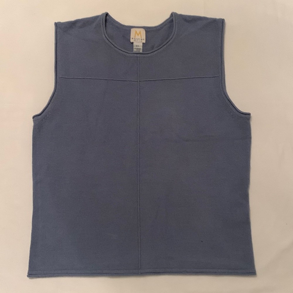 Mantles Petite - ladies lavender purple round neck, sleeveless crop top
